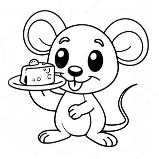 Adorable Mouse With Cheese Coloring Page 26274-21100