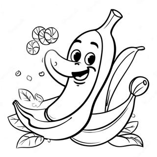 Banana Eats Coloring Pages