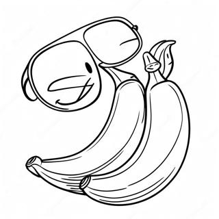 Cheerful Banana With Sunglasses Coloring Page 26294-21109