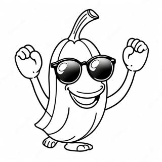 Cheerful Banana With Sunglasses Coloring Page 26294-21110