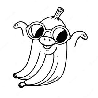 Cheerful Banana With Sunglasses Coloring Page 26294-21111