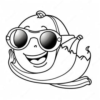 Cheerful Banana With Sunglasses Coloring Page 26294-21112