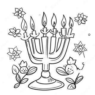 Joyful Hanukkah Scene Coloring Page 262-214