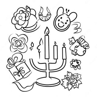 Joyful Hanukkah Scene Coloring Page 262-215