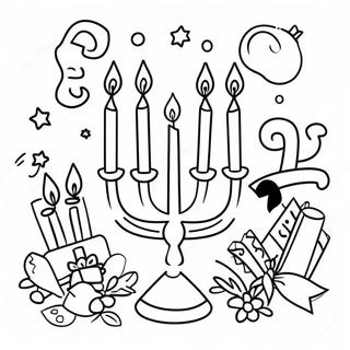 Joyful Hanukkah Scene Coloring Page 262-216