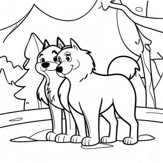 Balto And Jenna In A Snowy Landscape Coloring Page 26304-21121