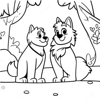 Balto And Jenna In A Snowy Landscape Coloring Page 26304-21122