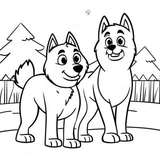 Balto And Jenna In A Snowy Landscape Coloring Page 26304-21123