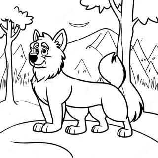 Balto And Jenna In A Snowy Landscape Coloring Page 26304-21124