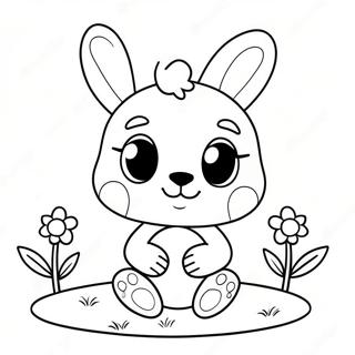 Cute Bonnie With Flowers Coloring Page 26314-21129