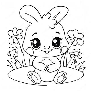 Cute Bonnie With Flowers Coloring Page 26314-21130