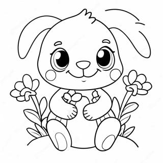 Cute Bonnie With Flowers Coloring Page 26314-21131