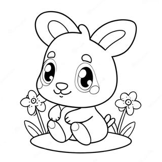 Cute Bonnie With Flowers Coloring Page 26314-21132