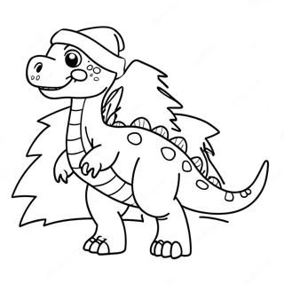 Dinosaur Christmas Coloring Pages