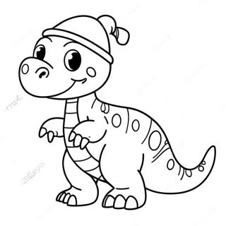 Dinosaur Christmas Coloring Pages