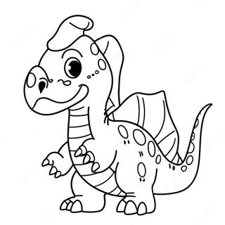 Festive Dinosaur With Santa Hat Coloring Page 2632-2148