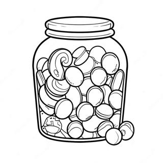 Colorful Candy Jar Coloring Page 26334-21152