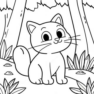 Nature Cat Exploring The Forest Coloring Page 26354-21164