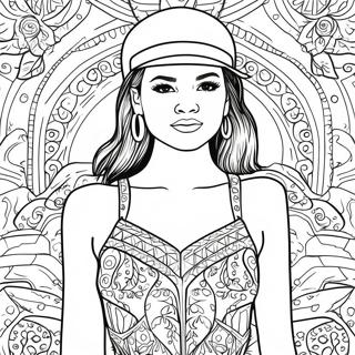 Zendaya In Stylish Outfit Coloring Page 26384-21193