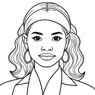 Zendaya In Stylish Outfit Coloring Page 26384-21194