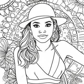 Zendaya In Stylish Outfit Coloring Page 26384-21196