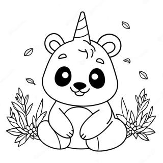 Unicorn Panda Coloring Page 26393-21187