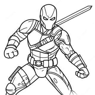 Deathstroke Action Pose Coloring Page 26473-21250