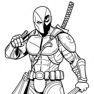 Deathstroke With Sword Coloring Page 26474-21254