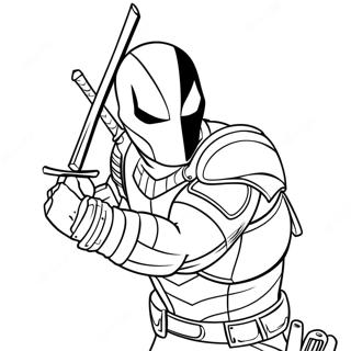 Deathstroke With Sword Coloring Page 26474-21255