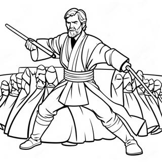 Obi Wan Kenobi In Battle Coloring Page 26494-21269