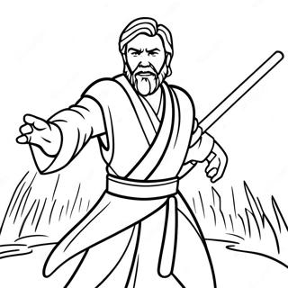 Obi Wan Kenobi In Battle Coloring Page 26494-21270