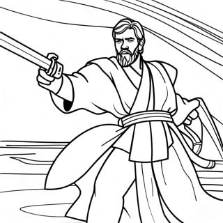 Obi Wan Kenobi In Battle Coloring Page 26494-21271