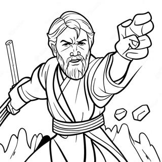 Obi Wan Kenobi In Battle Coloring Page 26494-21272