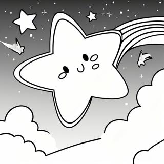 Colorful Shooting Star In The Night Sky Coloring Page 26504-21279