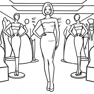 Mannequin Fashion Show Coloring Page 26533-21300