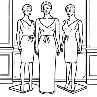 Elegant Mannequin Display Coloring Page 26534-21301