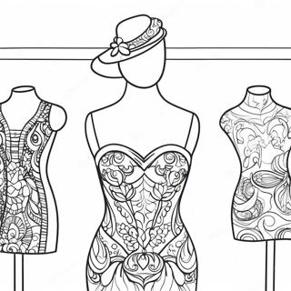 Elegant Mannequin Display Coloring Page 26534-21303