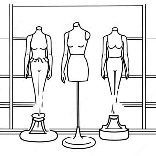 Elegant Mannequin Display Coloring Page 26534-21304