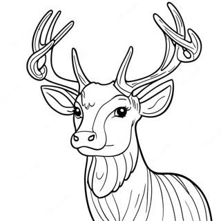 Majestic Buck Deer With Antlers Coloring Page 26564-21325