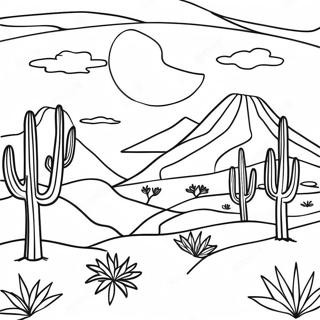 Georgia O Keeffe Desert Landscape Coloring Page 26574-21333