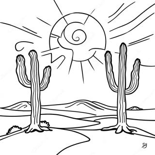 Georgia O Keeffe Desert Landscape Coloring Page 26574-21335