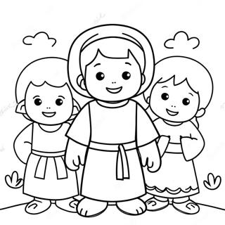 Adorable Bible Story Characters Coloring Page 26584-21344