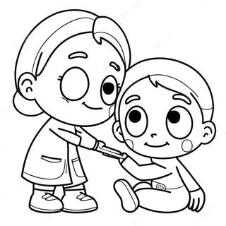 Big Sister Helping Little Brother Coloring Page 26593-21348