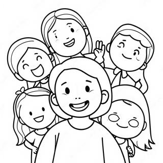 Happy Children With Jesus Coloring Page 26604-21357