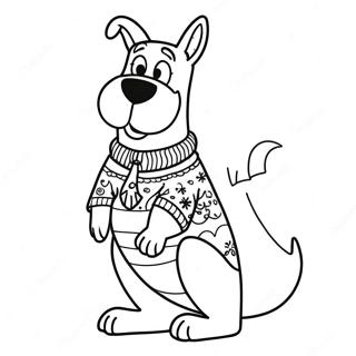 Scooby Doo In A Festive Sweater Coloring Page 26674-21416