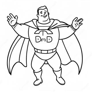 Funny Super Dad With Cape Coloring Page 26694-21430