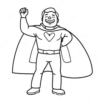 Funny Super Dad With Cape Coloring Page 26694-21431