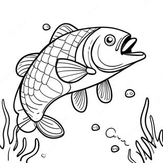 Bass Fishing Scene Coloring Page 26703-21437