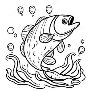 Bass Fishing Scene Coloring Page 26703-21438