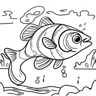 Bass Fishing Scene Coloring Page 26703-21439